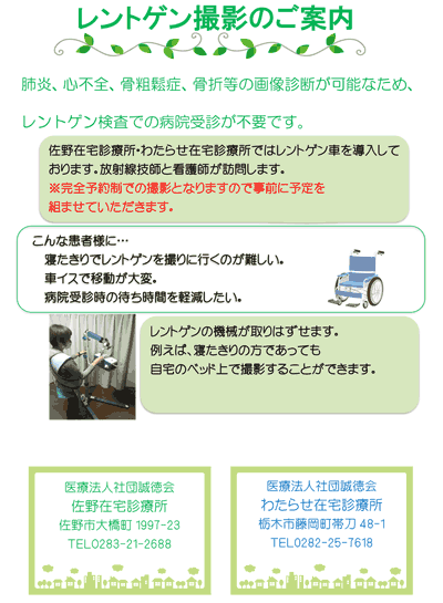 レントゲン撮影のご案内